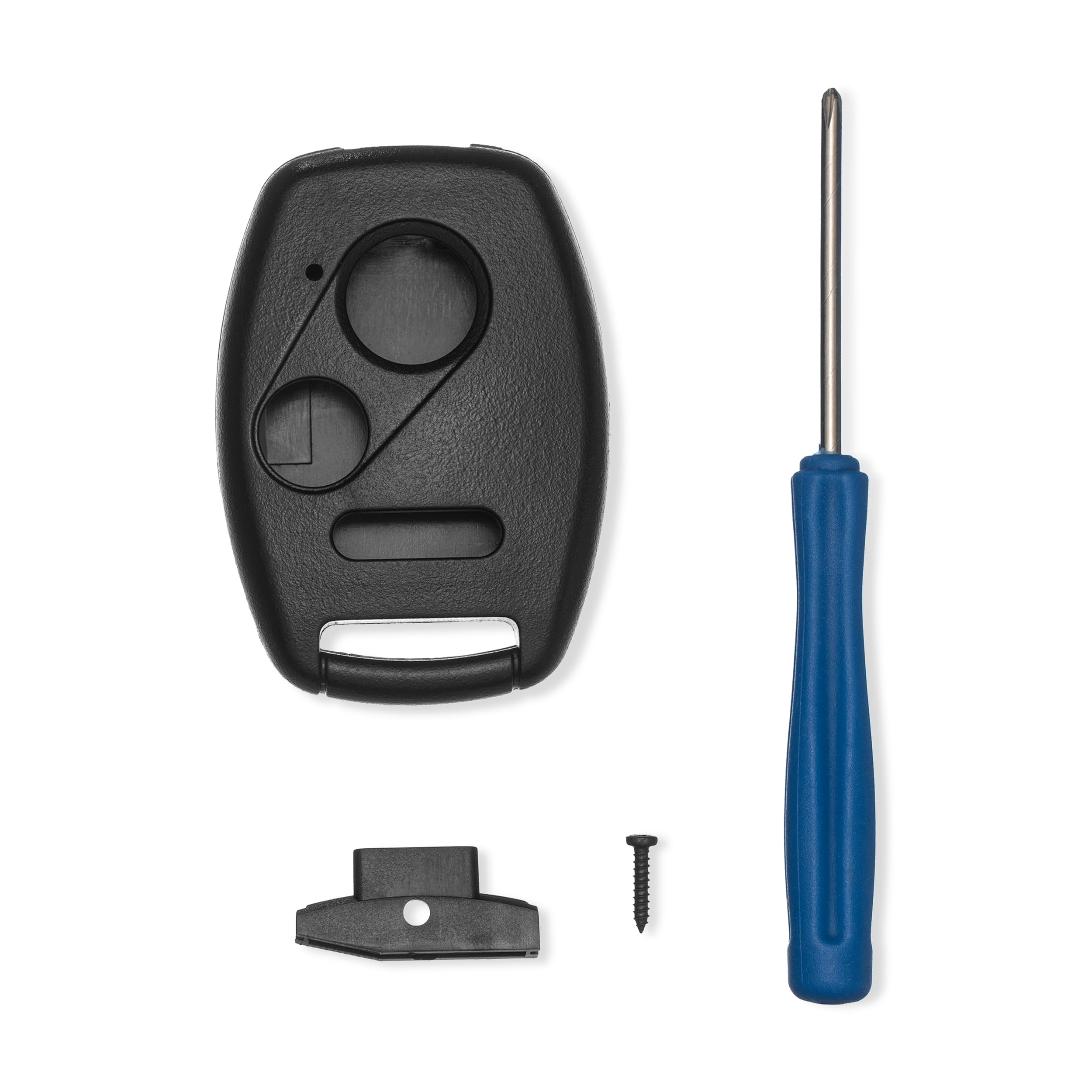 FOBTEK Key Fob Remote Keyless Entry Case Shell Replacement - No Cutting/Programming - Fits Honda Civic, Accord Coupe/Crosstour, CR-V, CR-Z, Pilot, Fit, Insight, Odyssey, Ridgeline (3-Button)
